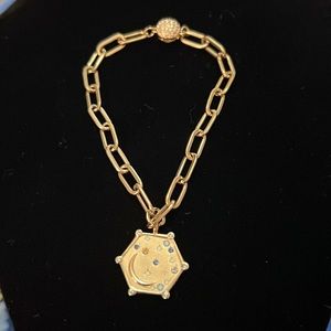 Authentic Swarovski sun moon stars charm link magnetic closure bracelet